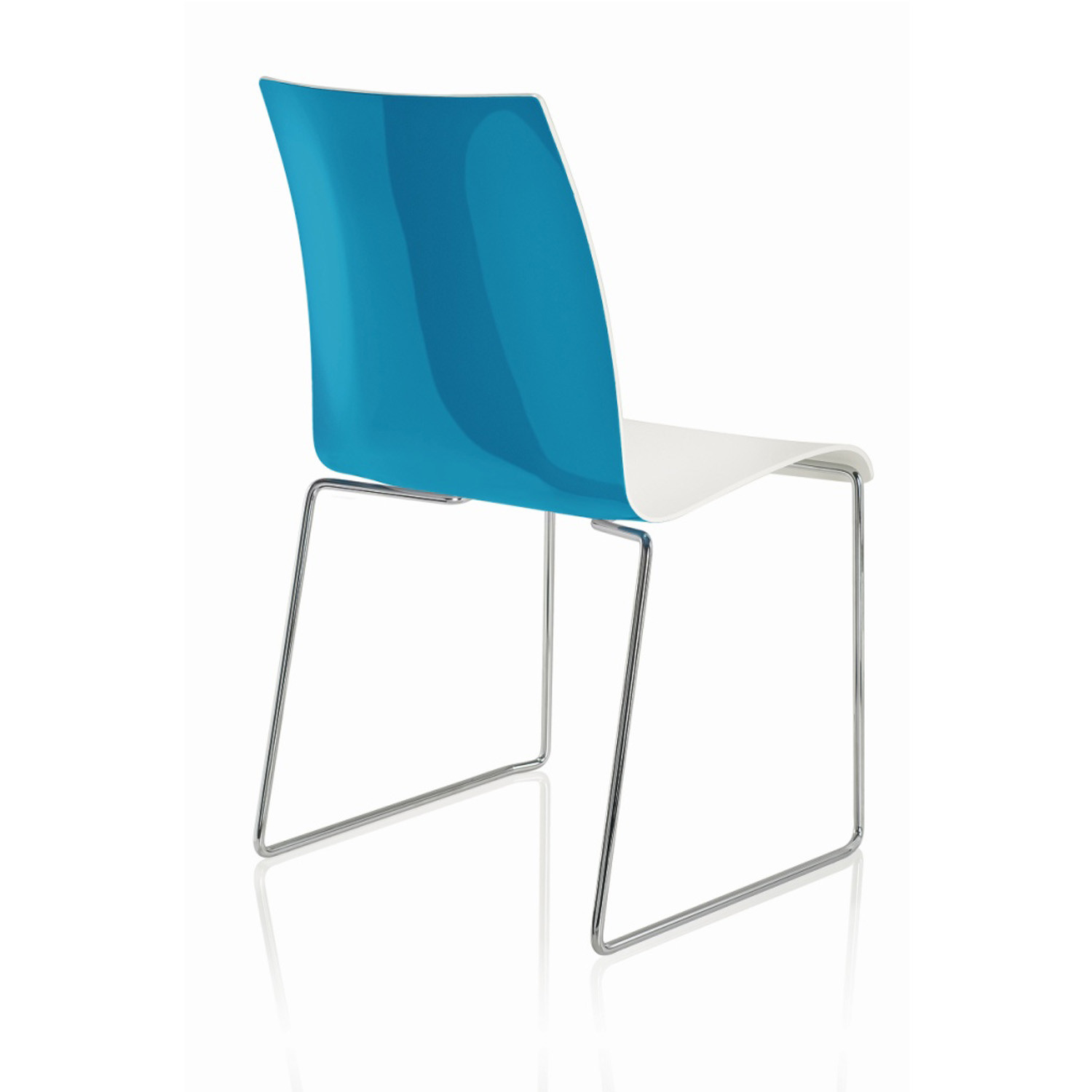 Fina Plastic Chair in Two-Colour Design: high gloss back and matt white inside Fina Plastic Chair in Two-Colour Design: high gloss back and matt white inside