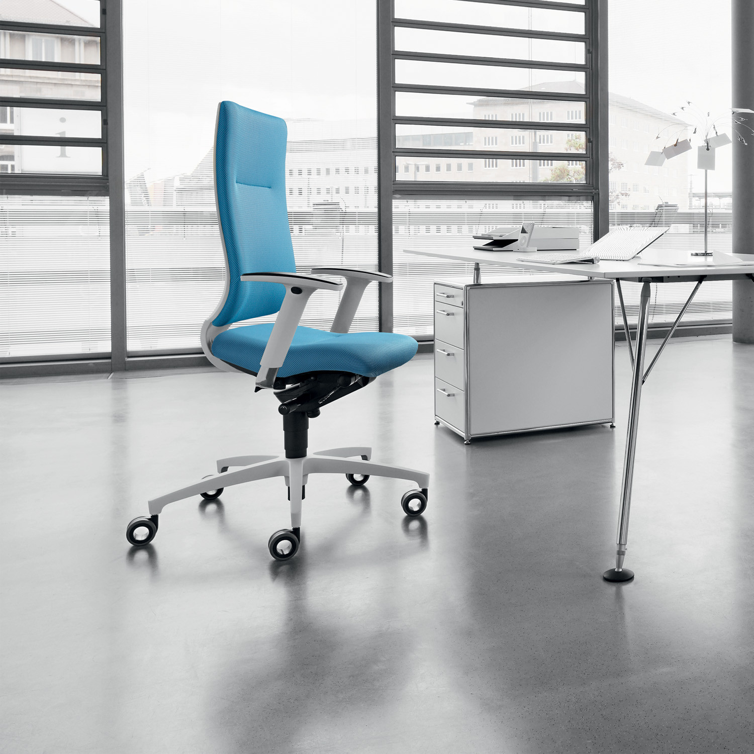 In Touch White Desk Chair from Dauphin In Touch White Desk Chair from Dauphin