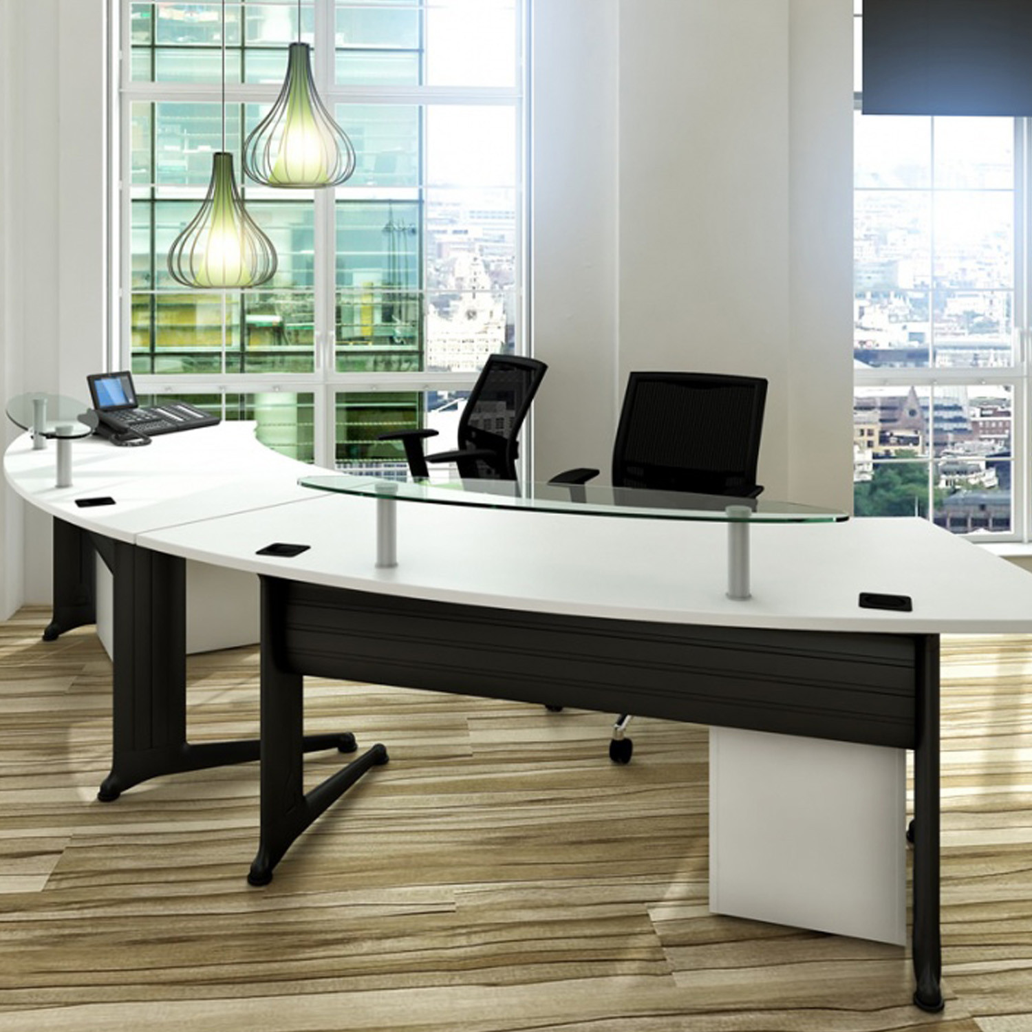Kassini Dual Reception Desks with glass reception shelves Kassini Dual Reception Desks with glass reception shelves