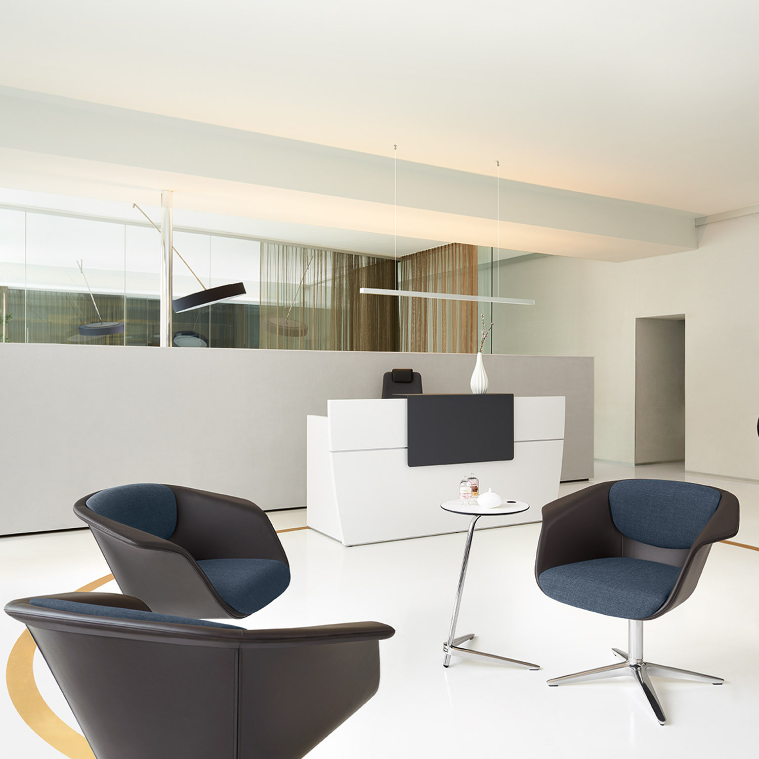 Sweetspot Laptop Table and lounge chairs in reception