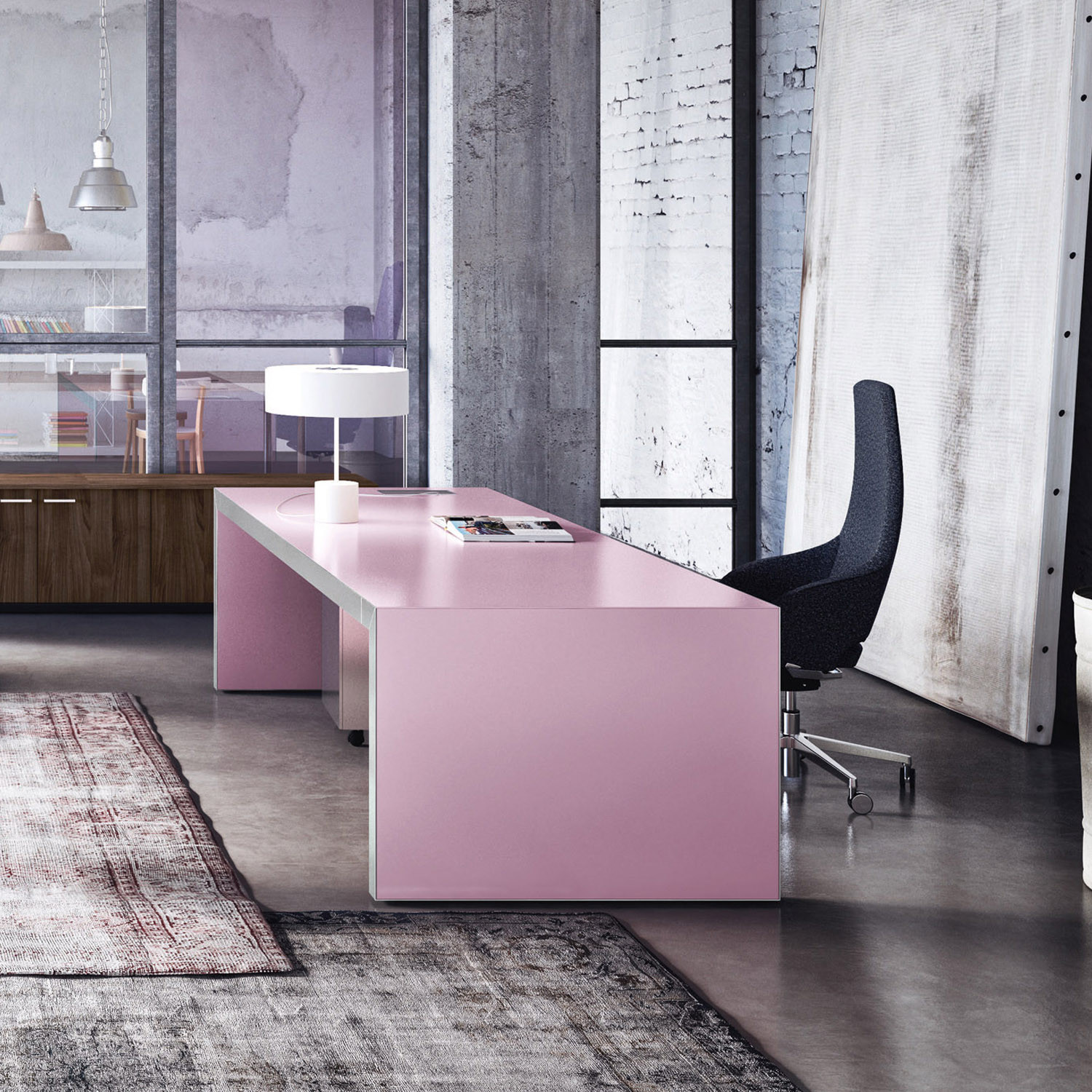 Vogue Executive Pink Desk | Pastel Pink Office Desks | Sinetica