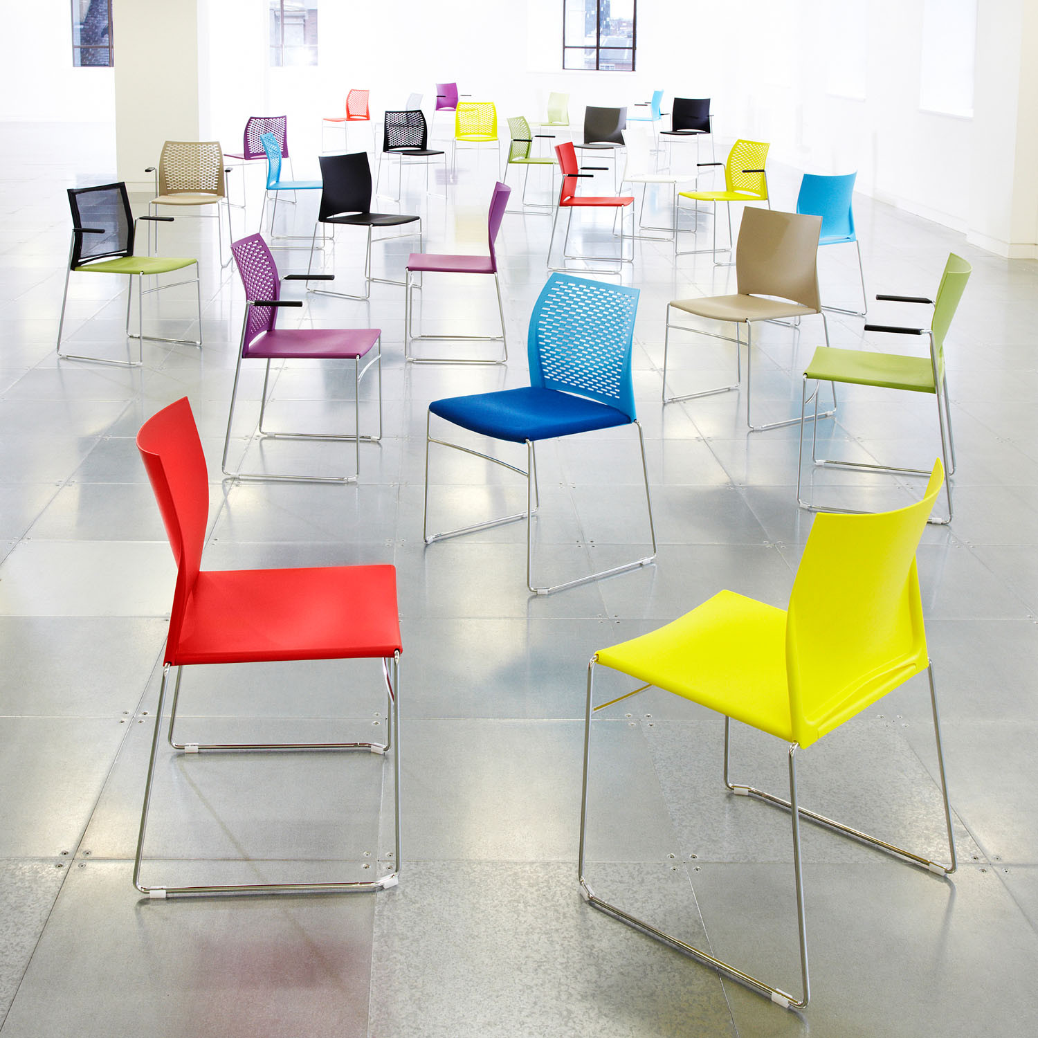 Xpresso Three Stacking Chairs