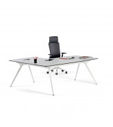 Actiu Arkitek Glass Desk with Return