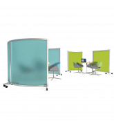 Acrylic and upholstered curved screens