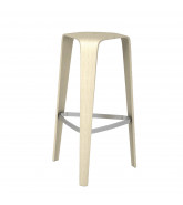 Hoc Bar Stool available in molded beech or oak wood