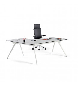 Actiu Arkitek Glass Desk with Return