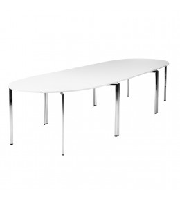 Campus conference table system in white