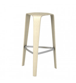 Hoc Bar Stool available in molded beech or oak wood