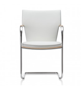 Sereno Cantilever Chair in White Leather