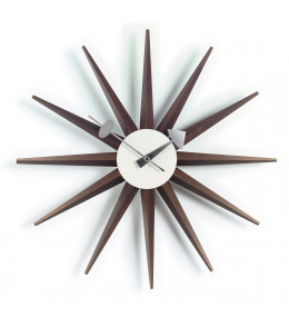 Walnut Sunburst Wall Clock