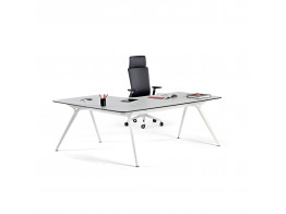 Actiu Arkitek Glass Desk with Return