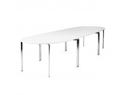 Campus conference table system in white