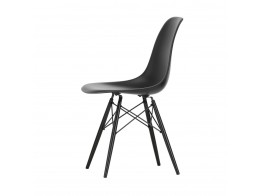 Eames Plastic Side Chair RE DSW, black seat and base