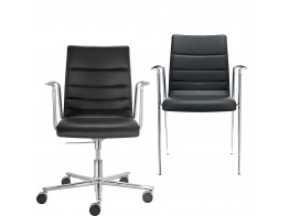 Fina Armchairs upholstered in Leather.