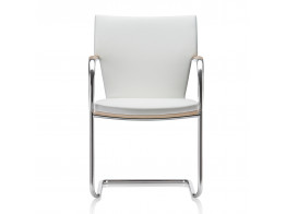 Sereno Cantilever Chair in White Leather