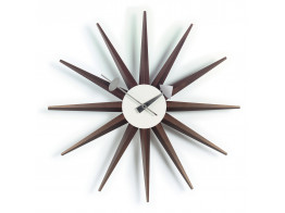 Walnut Sunburst Wall Clock