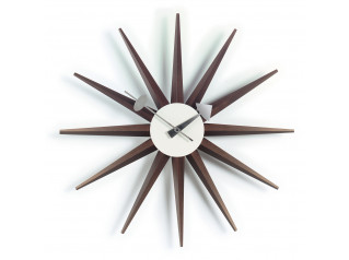 Sunburst Clock, Walnut