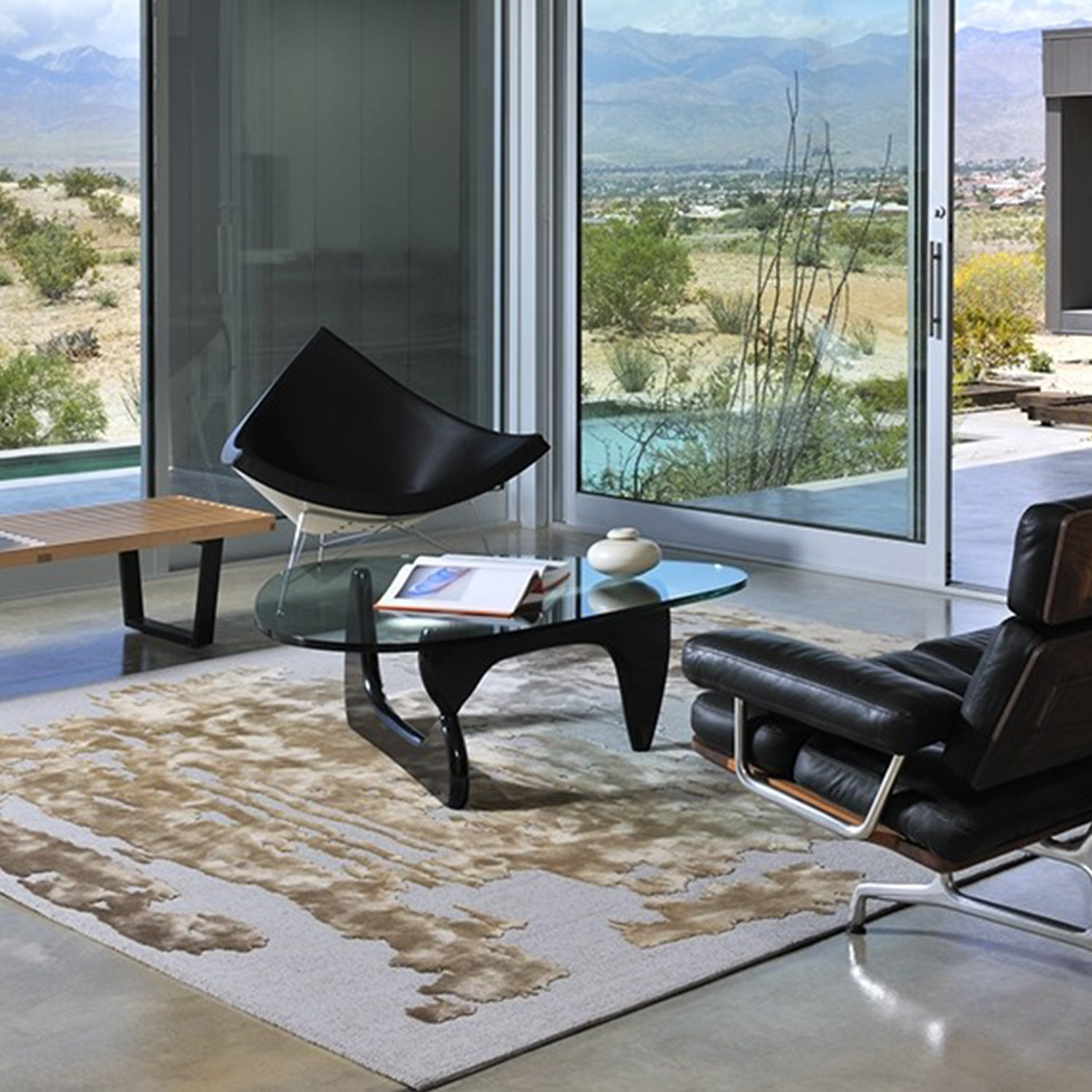 Coffee table in black ash