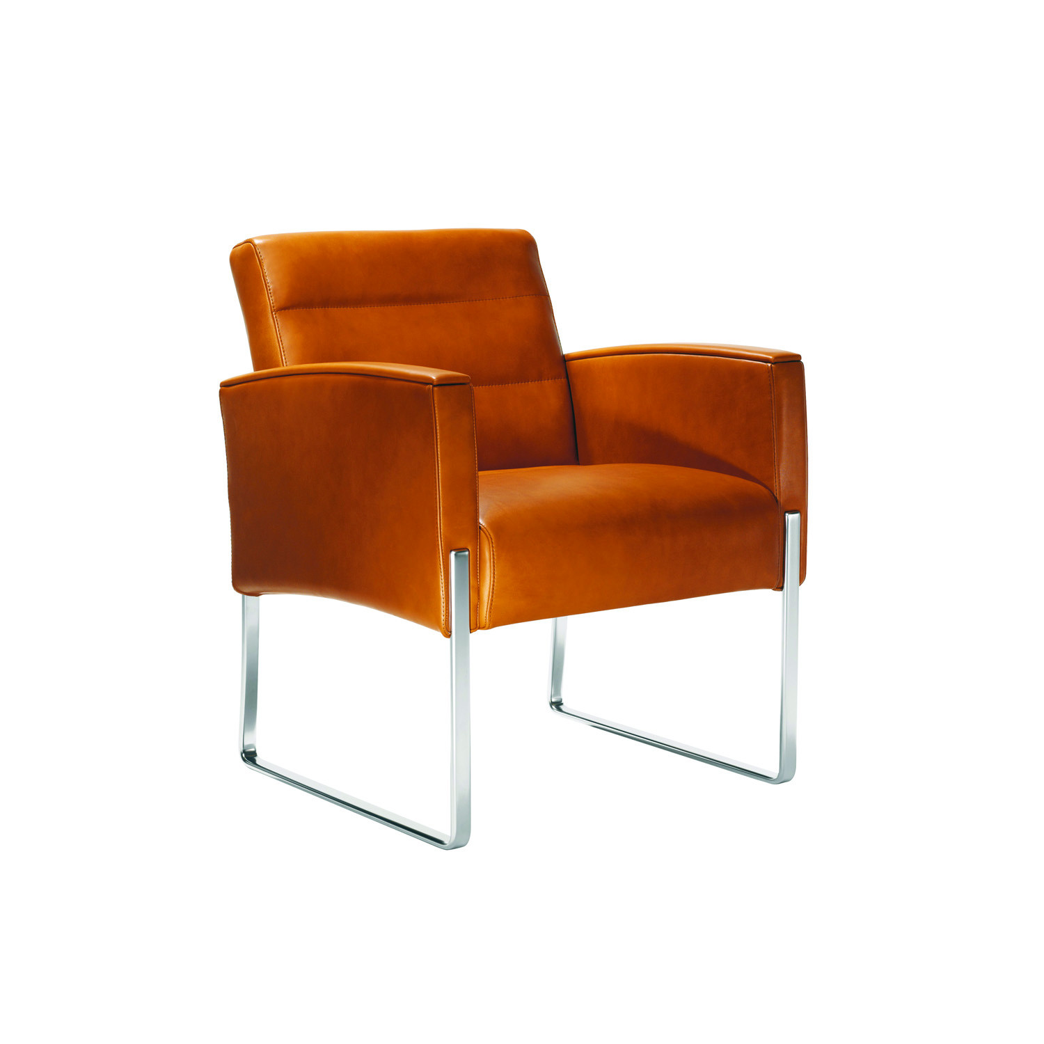 5070 Vega Armchair features a slender sled-base