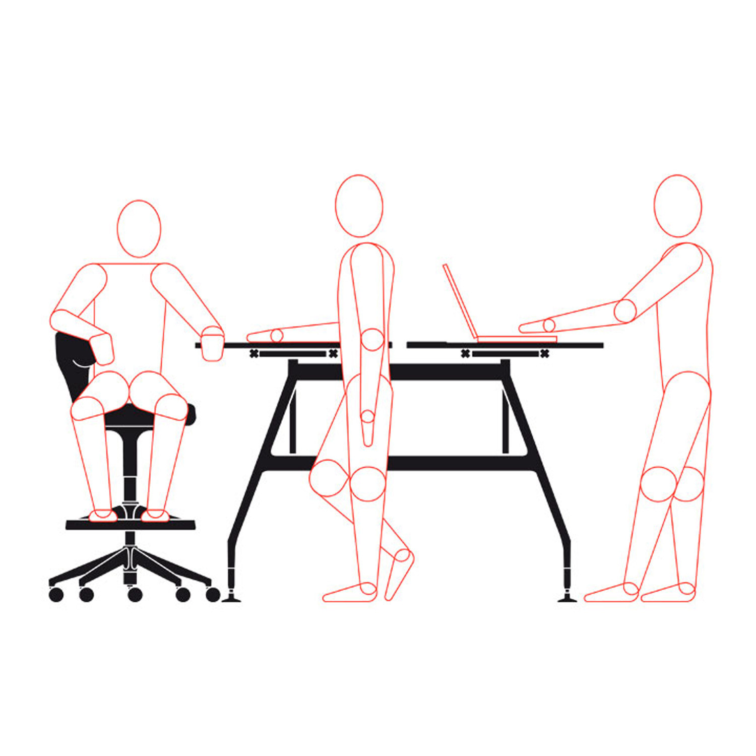 Vitra Pivot High Chair Diagram