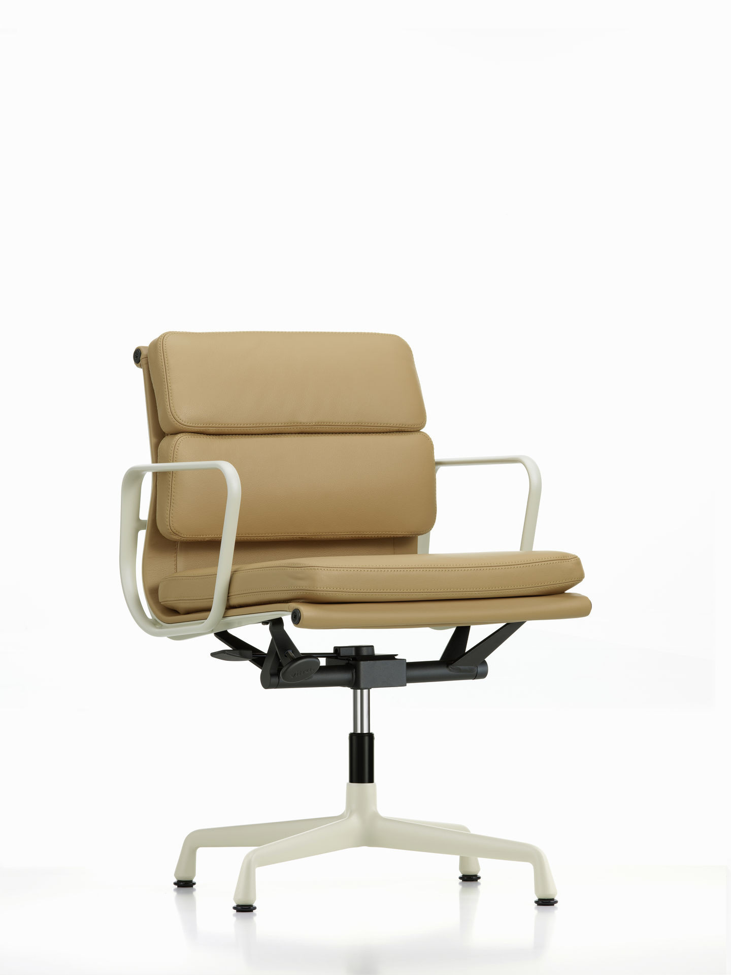 Eames Soft Pad Chair EA 208 in beige upholstery