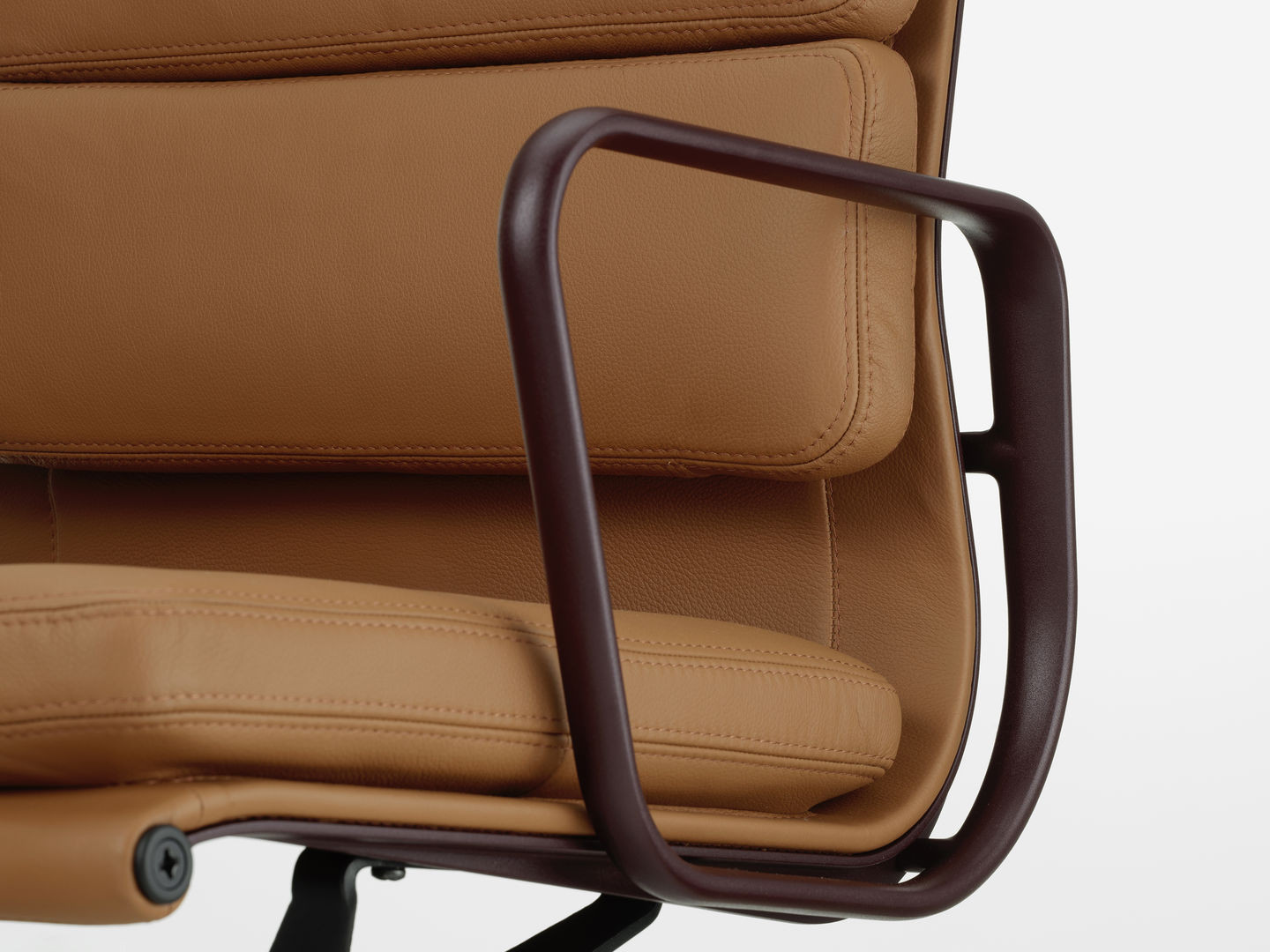 Eames Soft Pad Chair upholstery and armrest detail