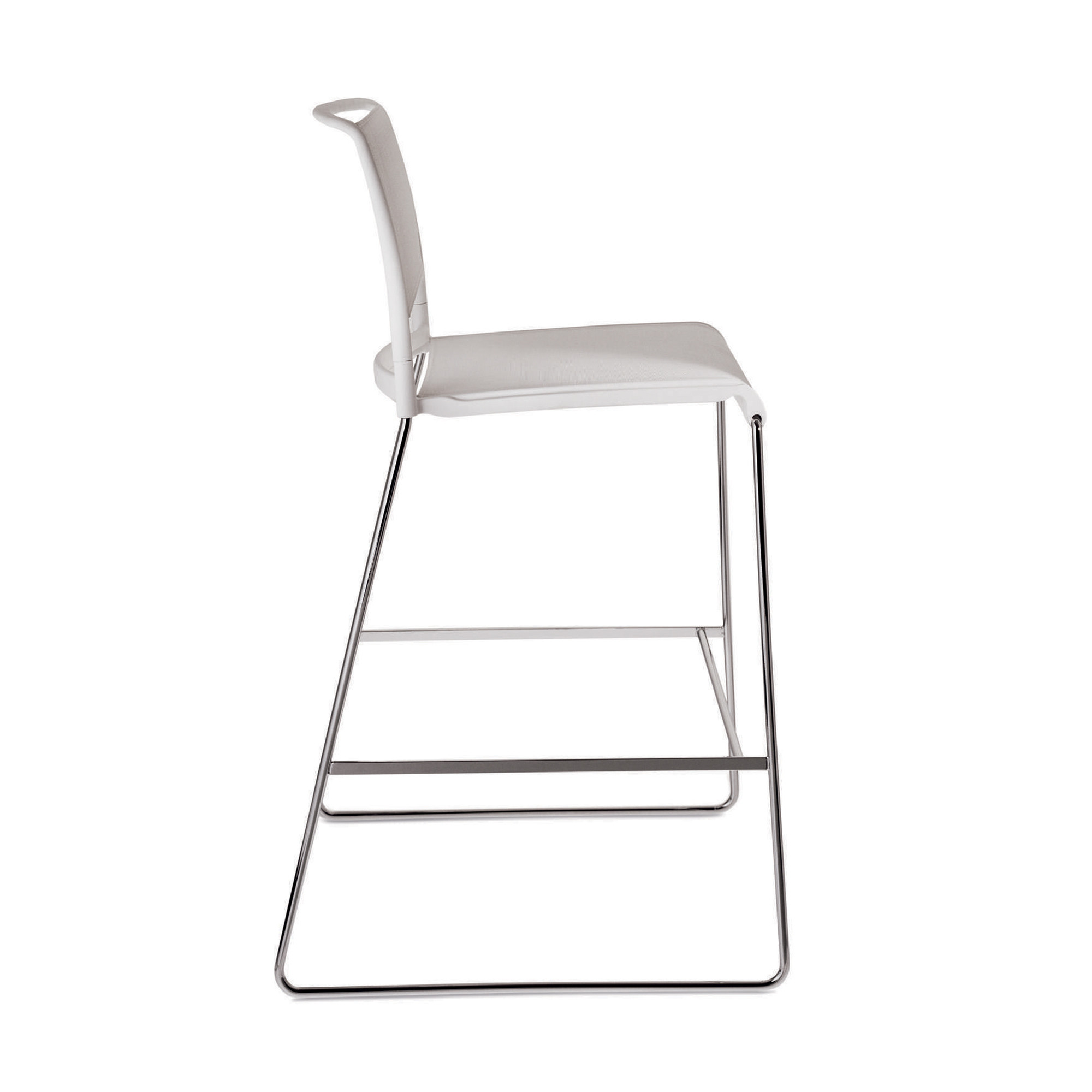 Aline Bar Stool features backrest and footrest bar for great comfort