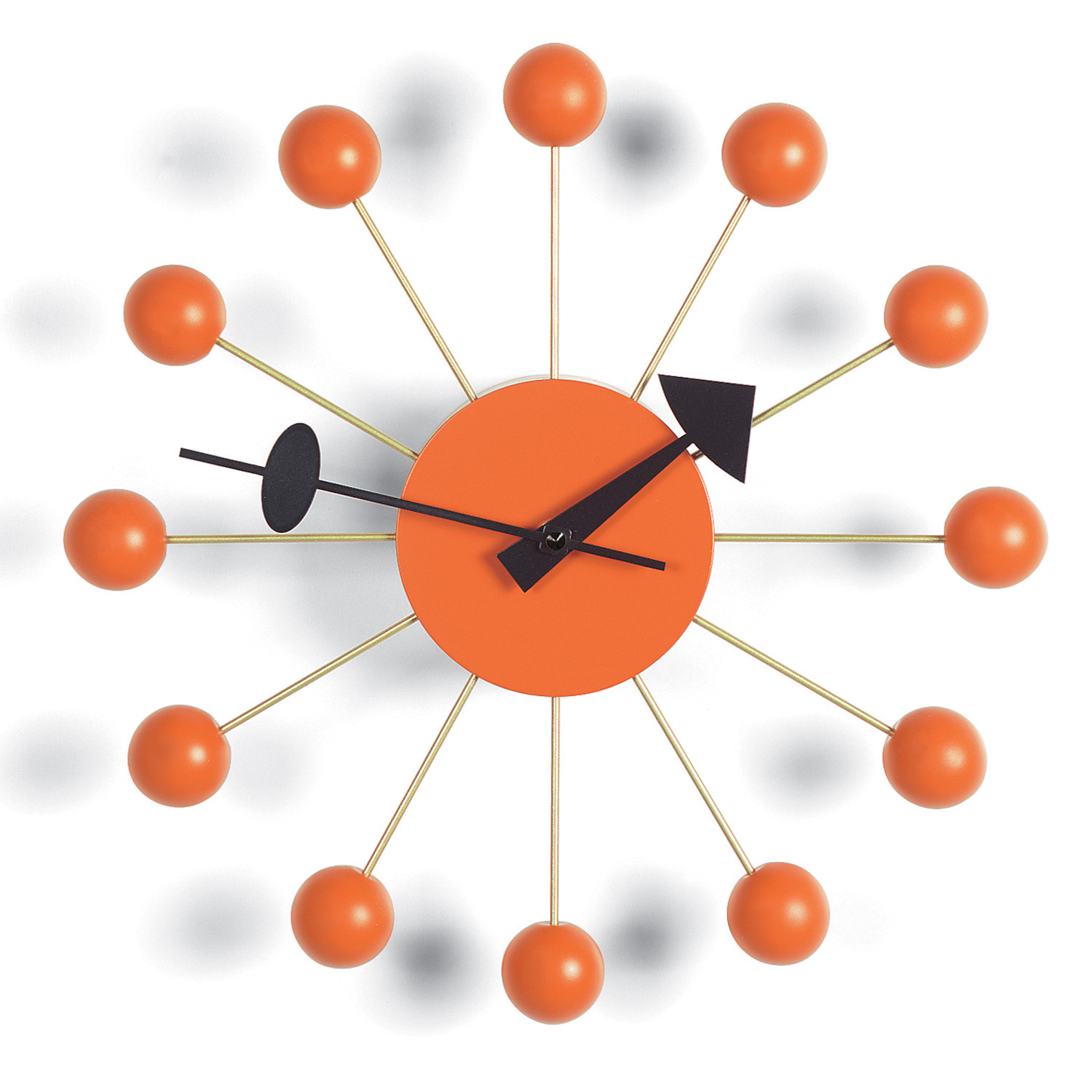 Ball Wall Clock in Orange