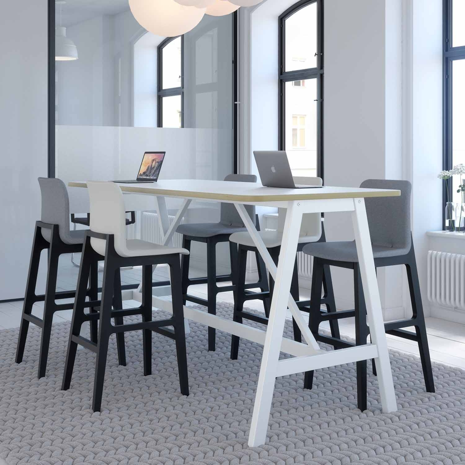 Bench Table with white frame
