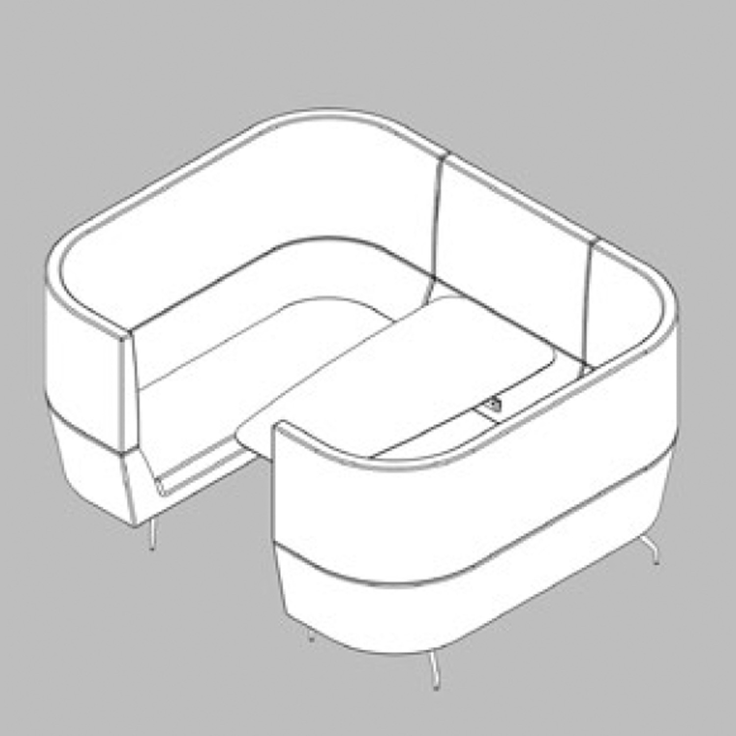 Cwtch Workbay Sofa CAD