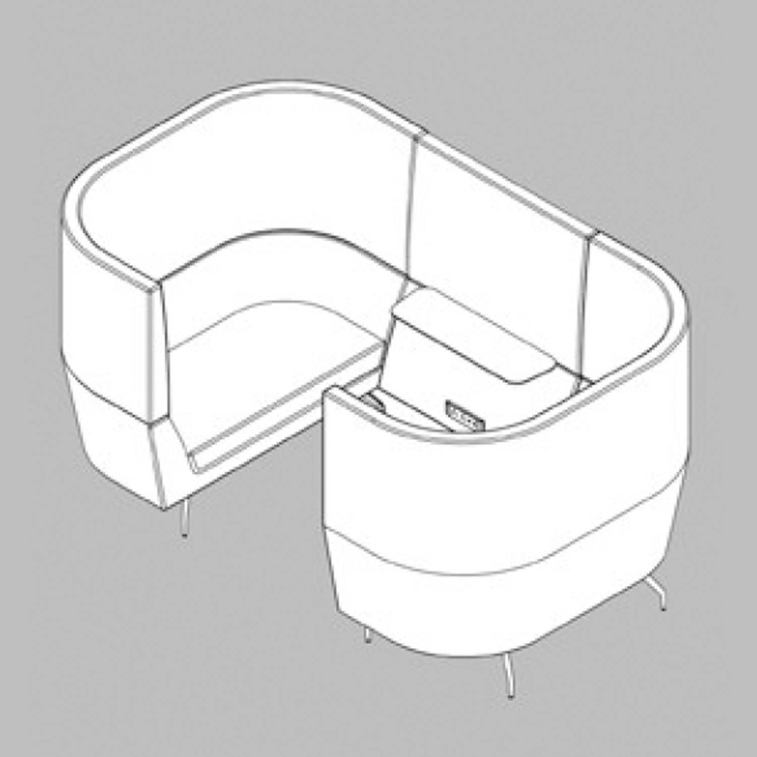 Cwtch Workbay Sofa CAD