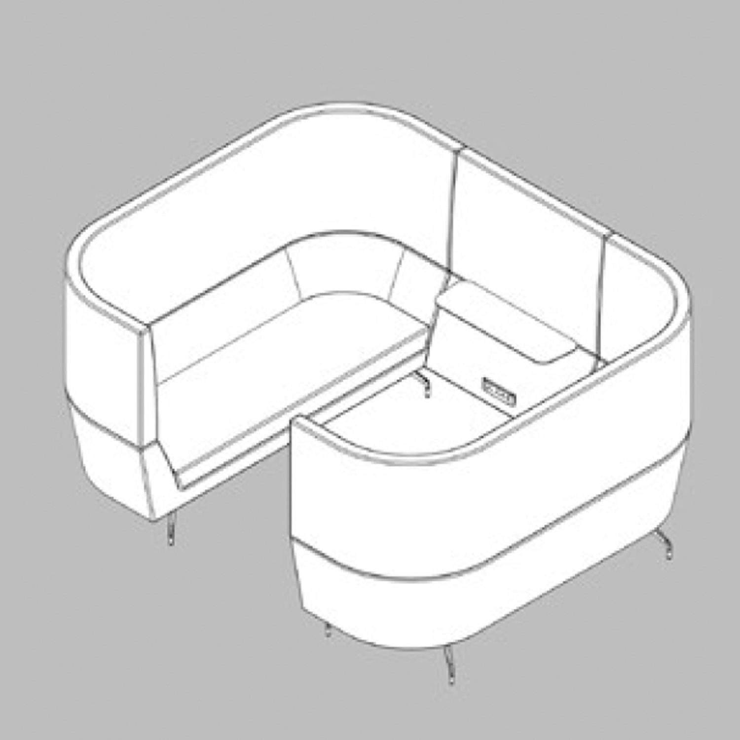 Cwtch Workbay Sofa CAD