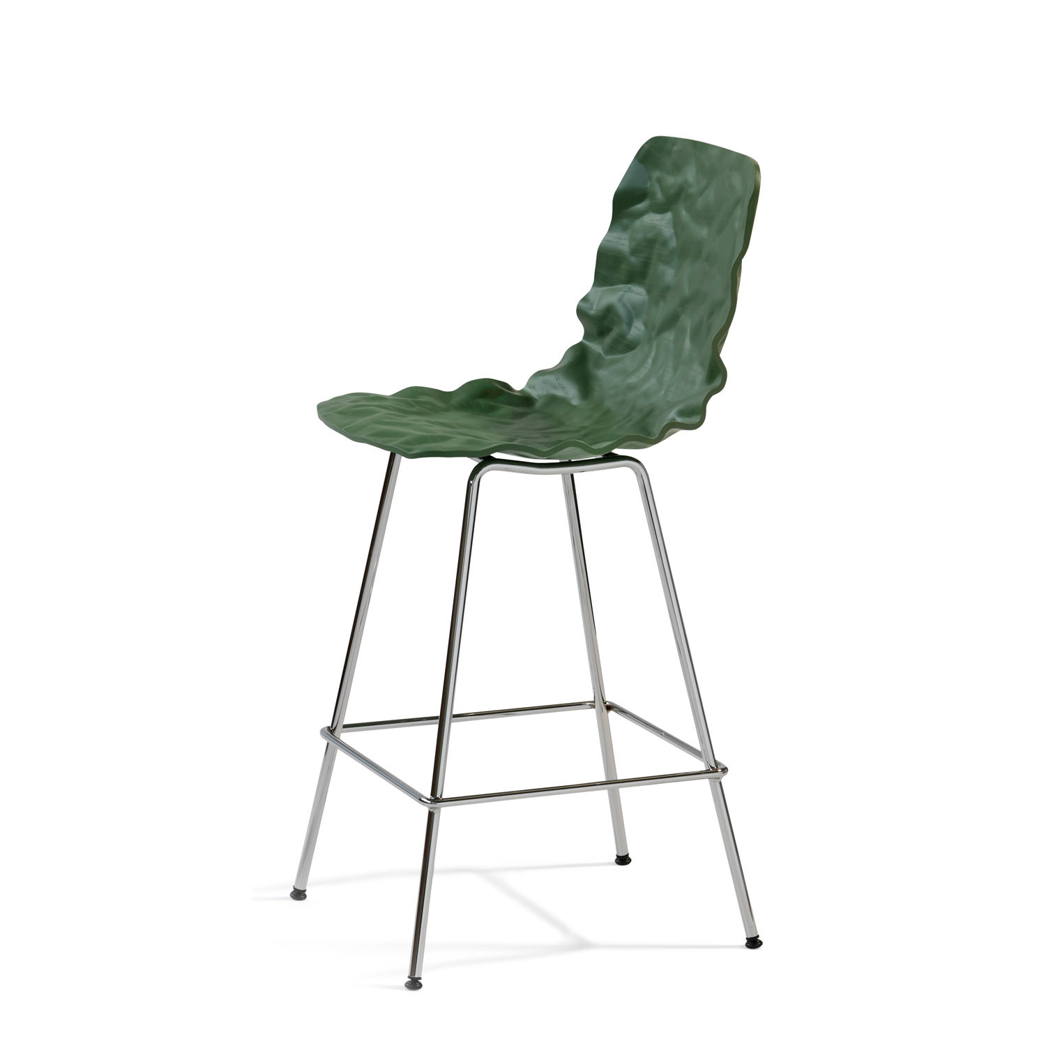 Dent Rippled Wood Stool B502-65