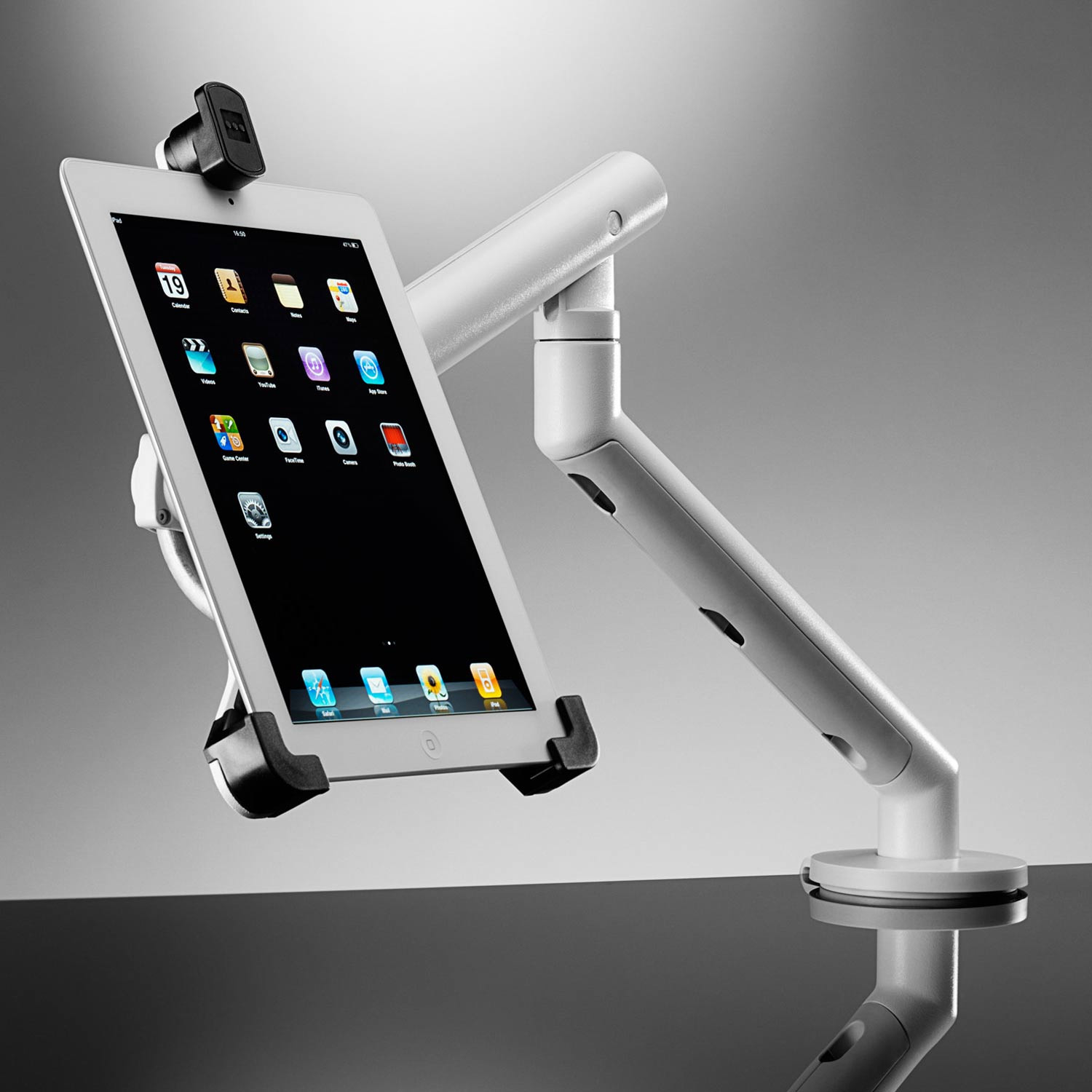 Flo Dual Monitor Arm With iPad Tablet Mount