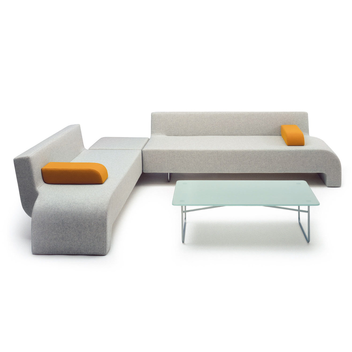 Hm30 Sofas combined with Corner Ottoman