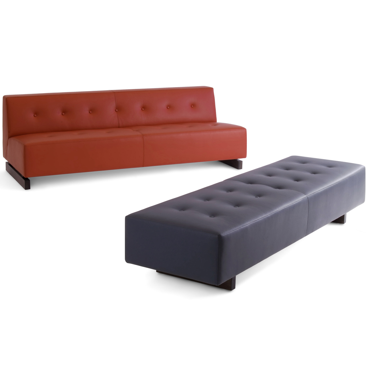 HM46o and HM46t Modular Soft Seating Units in Leather