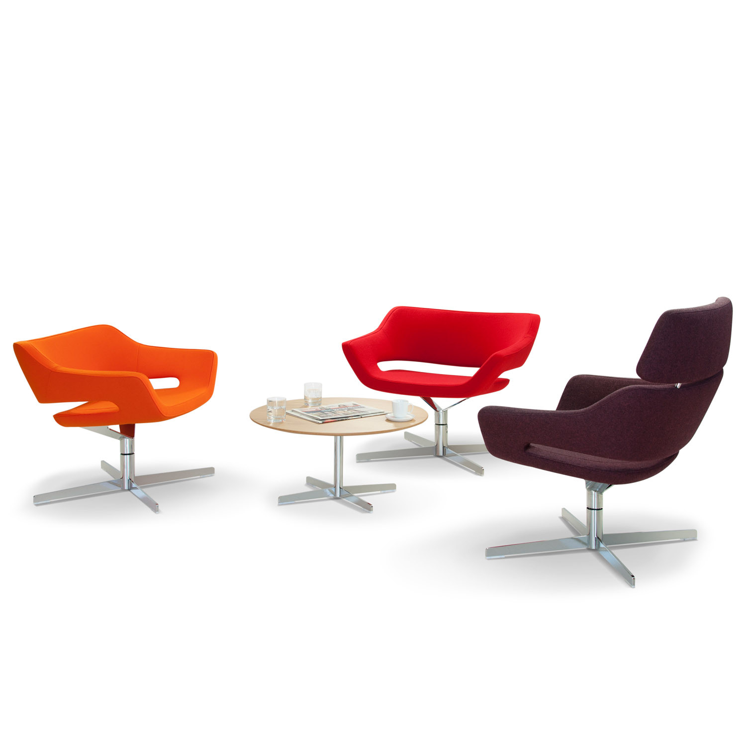 Hm85 Armchairs with 4-Star Swivel Base