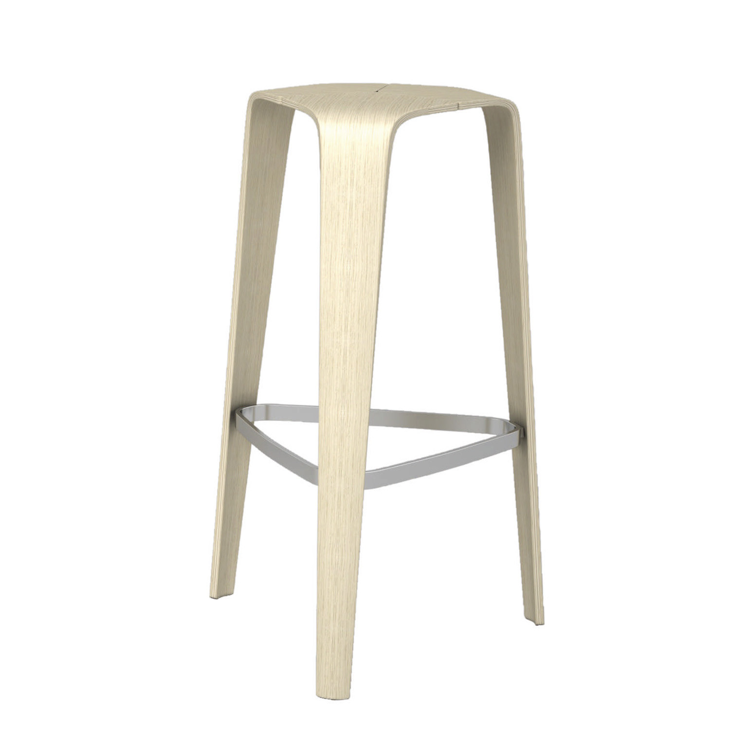 Hoc Bar Stool available in molded beech or oak wood