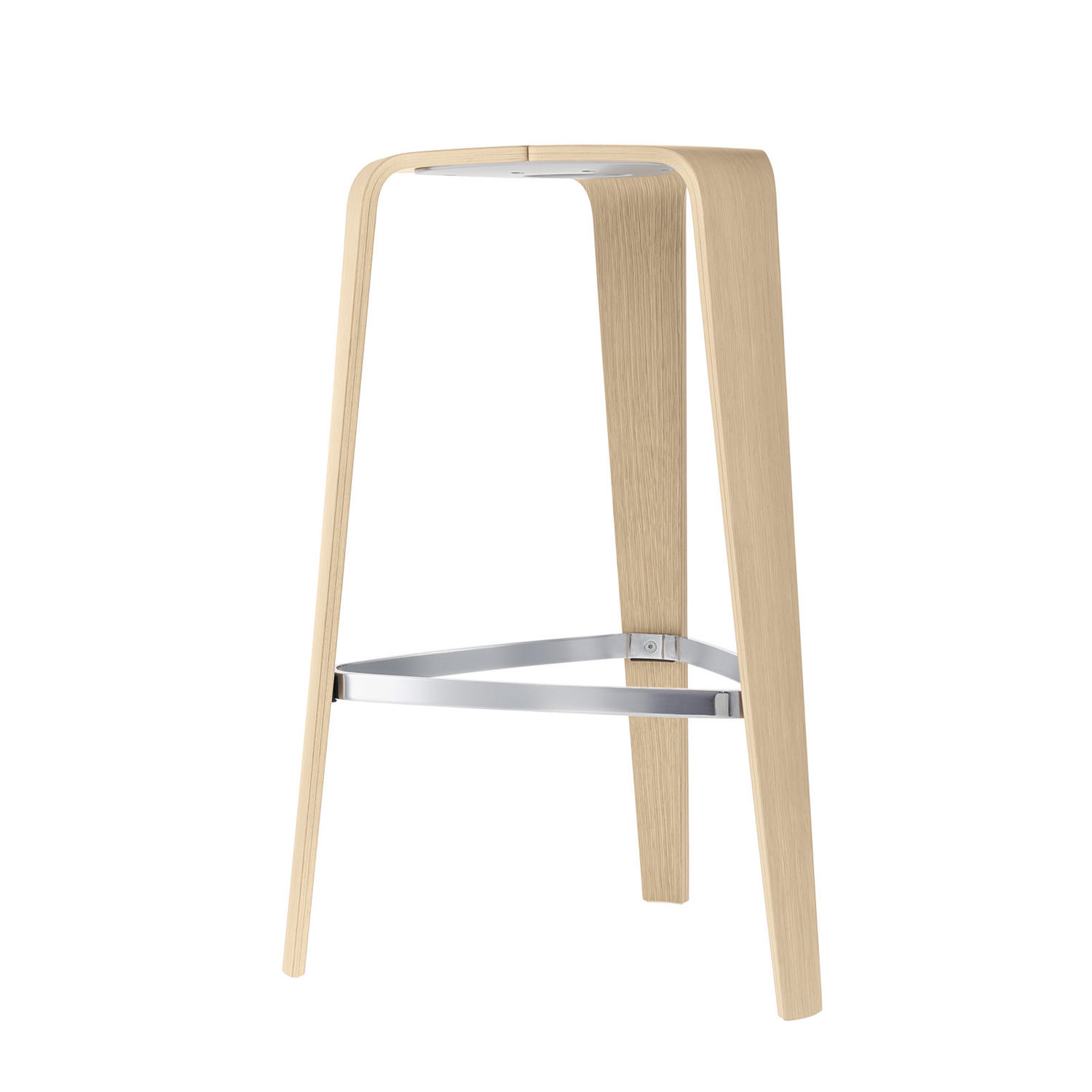 Hoc Bar Stool available in molded beech or oak wood
