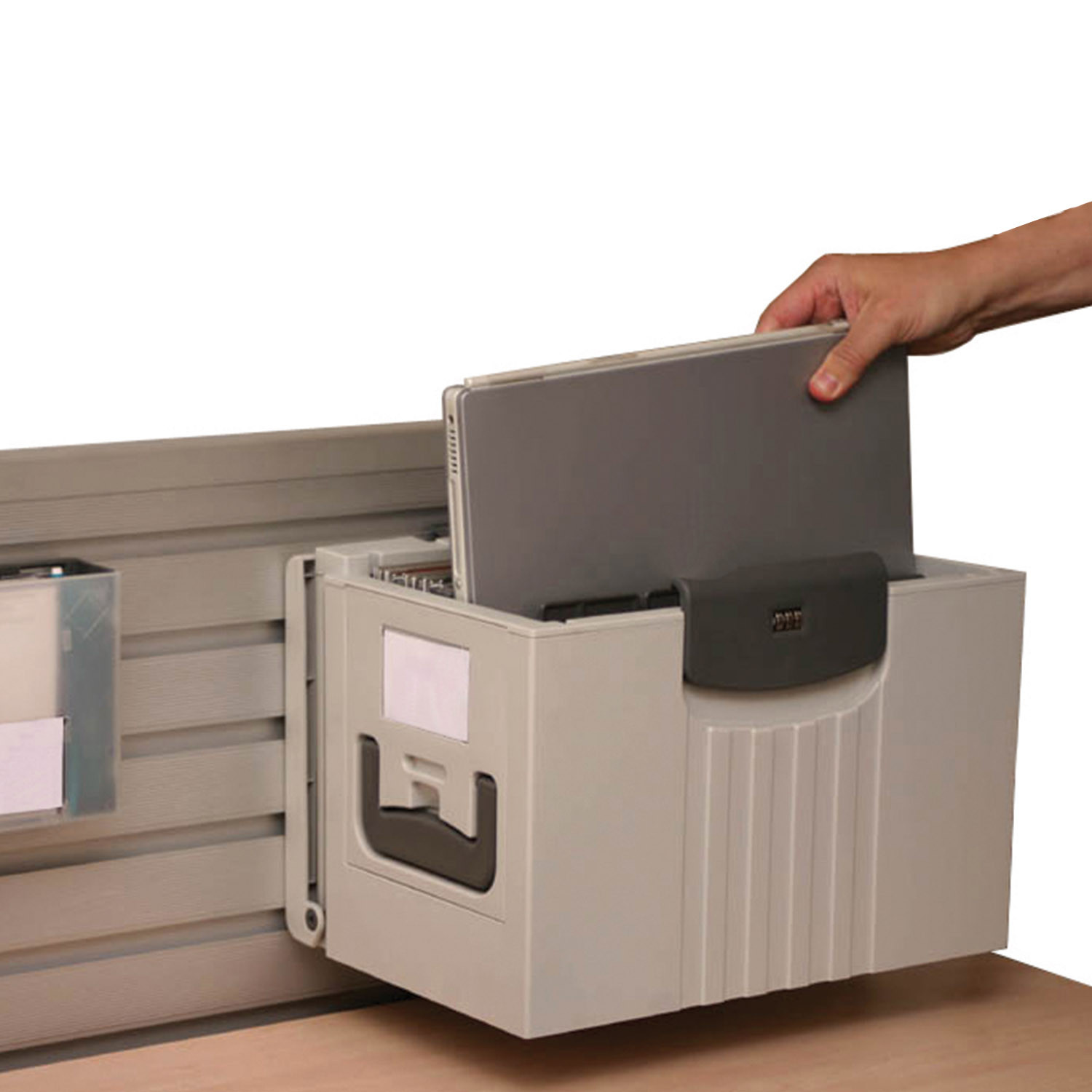 HotBox Storage latched onto management rail