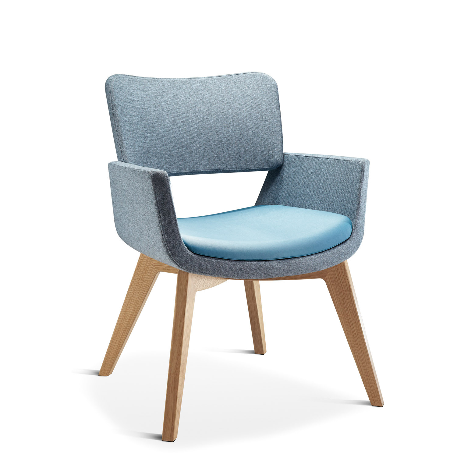 Korus Armchair with Wooden Legs