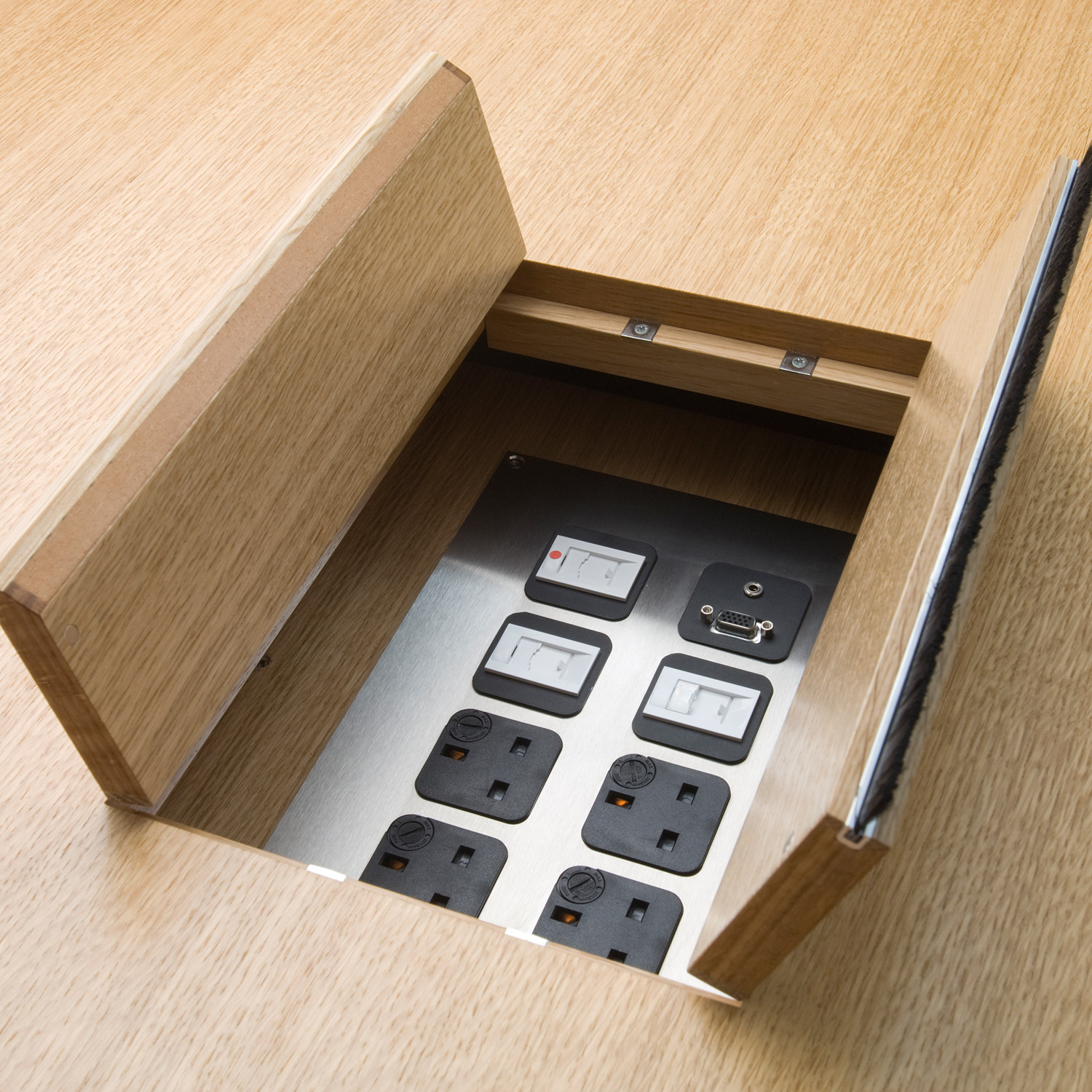Crome Folding Table Power and Data Access