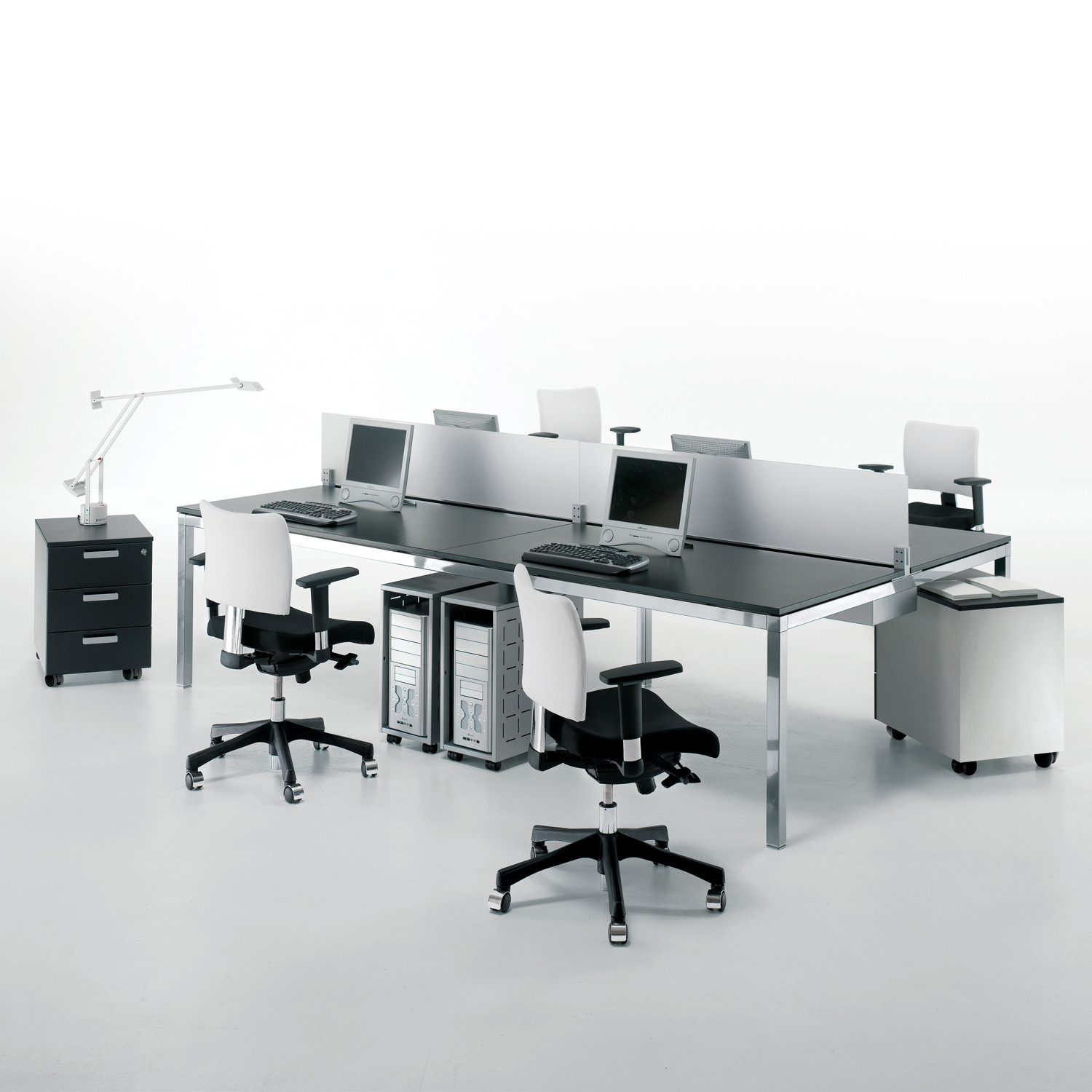 Link Straight Desk Bench + CPU Stands