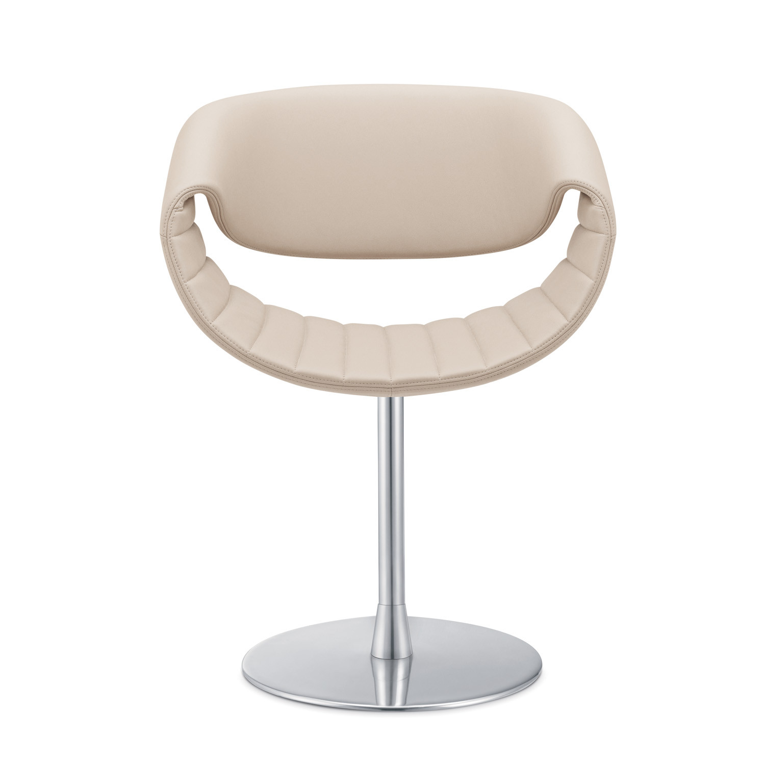Little Perillo circular base leather upholstered