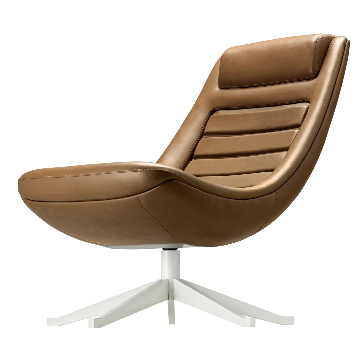 Manzù Armchair upholstered in leather Stolz