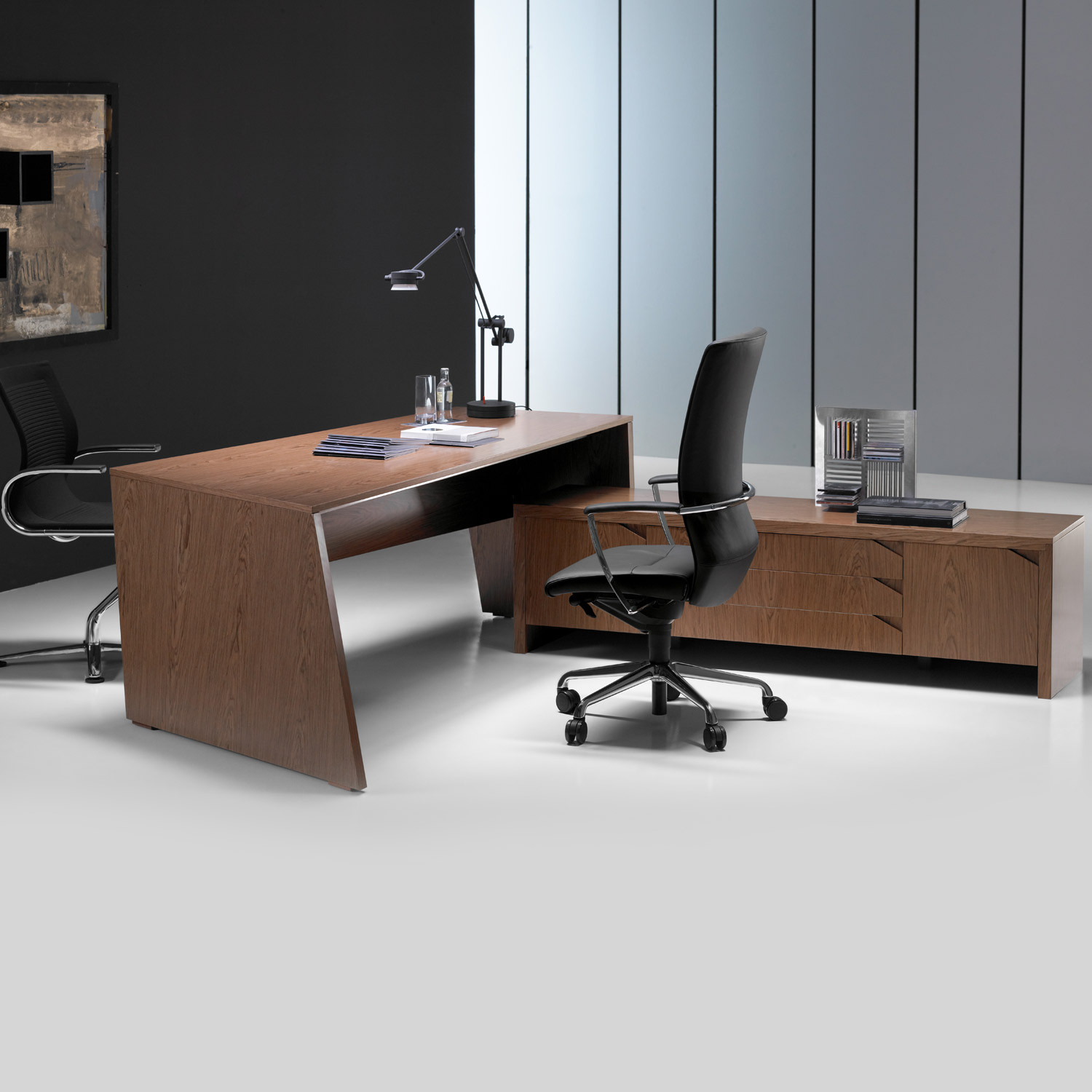 Origami Executive Desk in Walnut