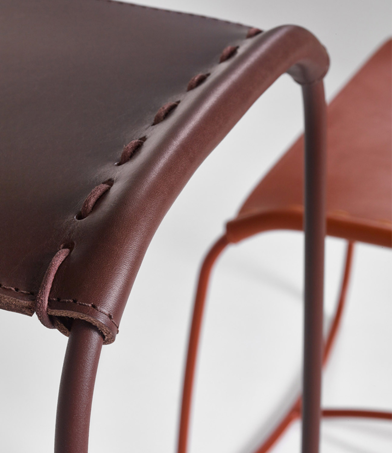 Artifort Perching Stools Leather Stitching