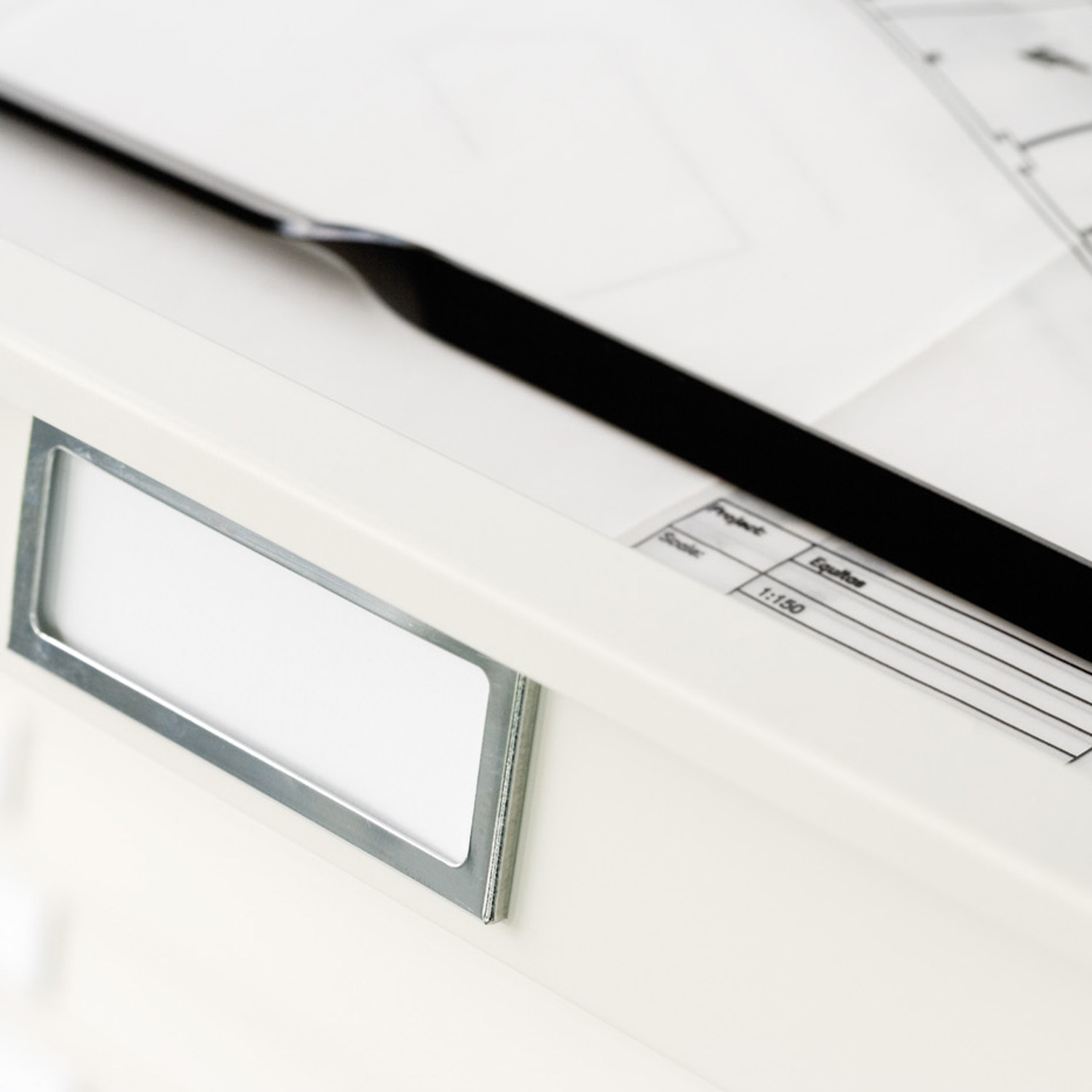 Plan File Cabinet Label Holder Detail
