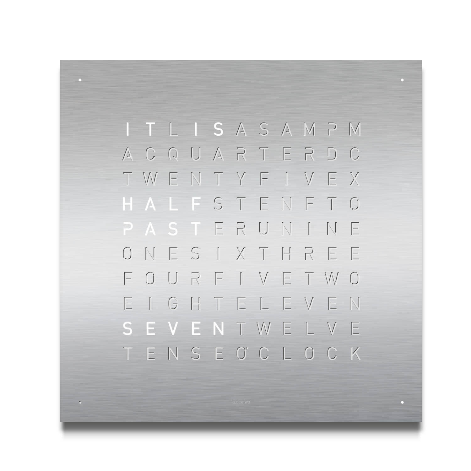 QLOCKTWO 180 Wall Clock in silver