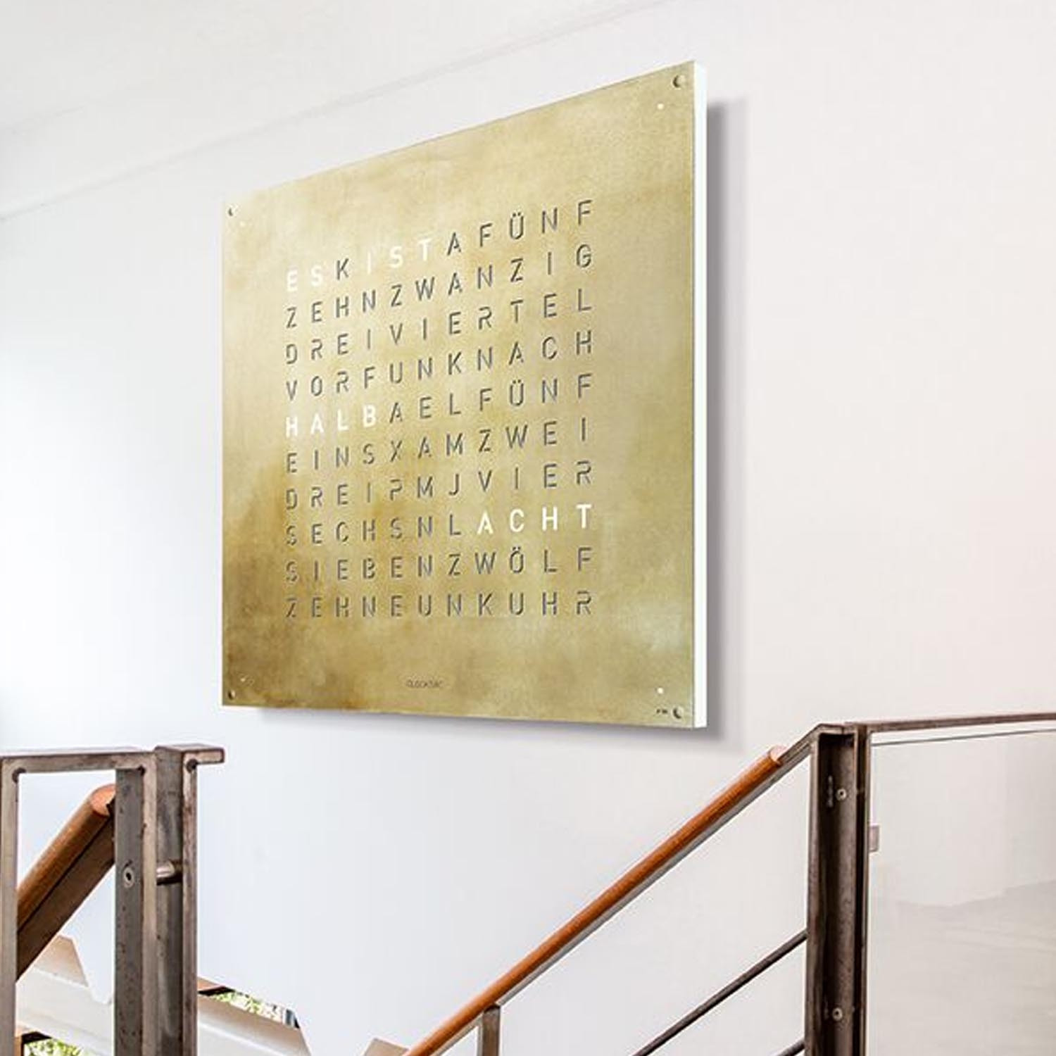 QLOCKTWO 180 Wall Clock in gold & silver